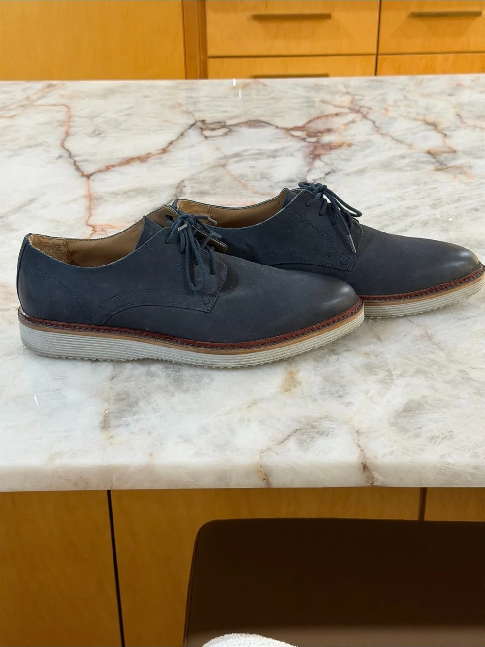 Vince Camuto Men’s Navy Nubuck Leather Derby Oxford Shoes Size 11.5M Casual